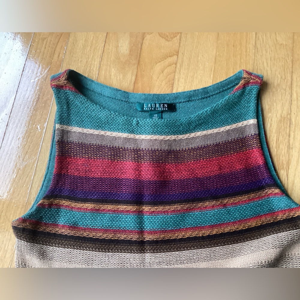 Lauren Ralph Lauren Cotton Linen Shift , size xsmall,Knit Tank - Picture 5 of 8
